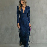 Chiara | Vestido Elegante con Mangas de Flecos