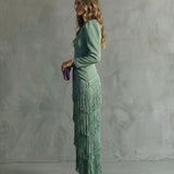 Chiara | Vestido Elegante con Mangas de Flecos