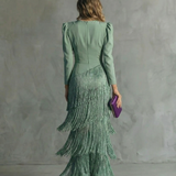Chiara | Vestido Elegante con Mangas de Flecos
