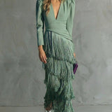 Chiara | Vestido Elegante con Mangas de Flecos