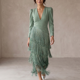 Chiara | Vestido Elegante con Mangas de Flecos
