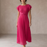 Seraphina | Elegante Vestido Maxi Plisado con Cintura Anudada