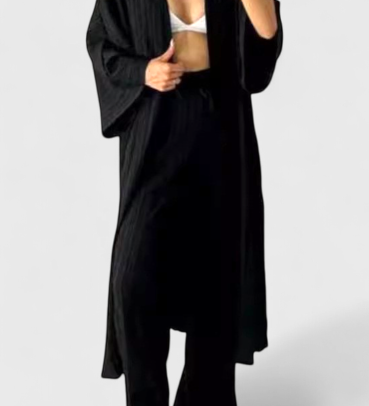 Caspian Two-Piece Relaxed Set with Long Kimono