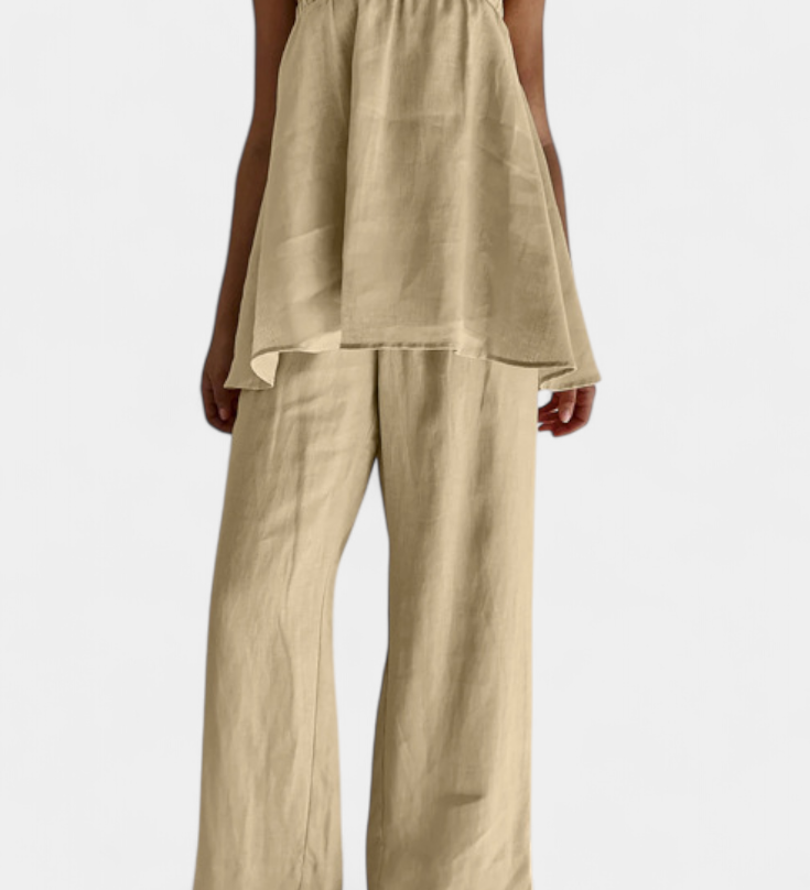 Lia Summer Set with Loose Top and Flowy Pants