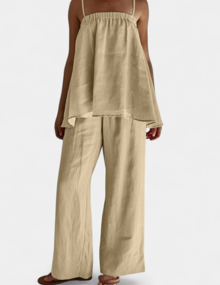 Lía Conjunto de Verano con Top Suelto y Pantalón Fluido