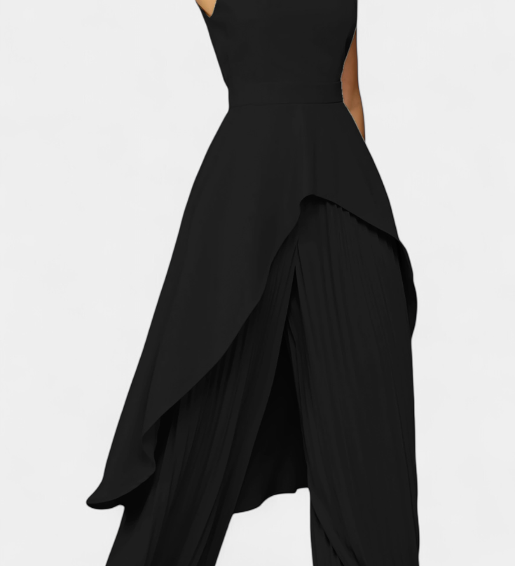 Paola - Asymmetric Set with Pleated Trousers