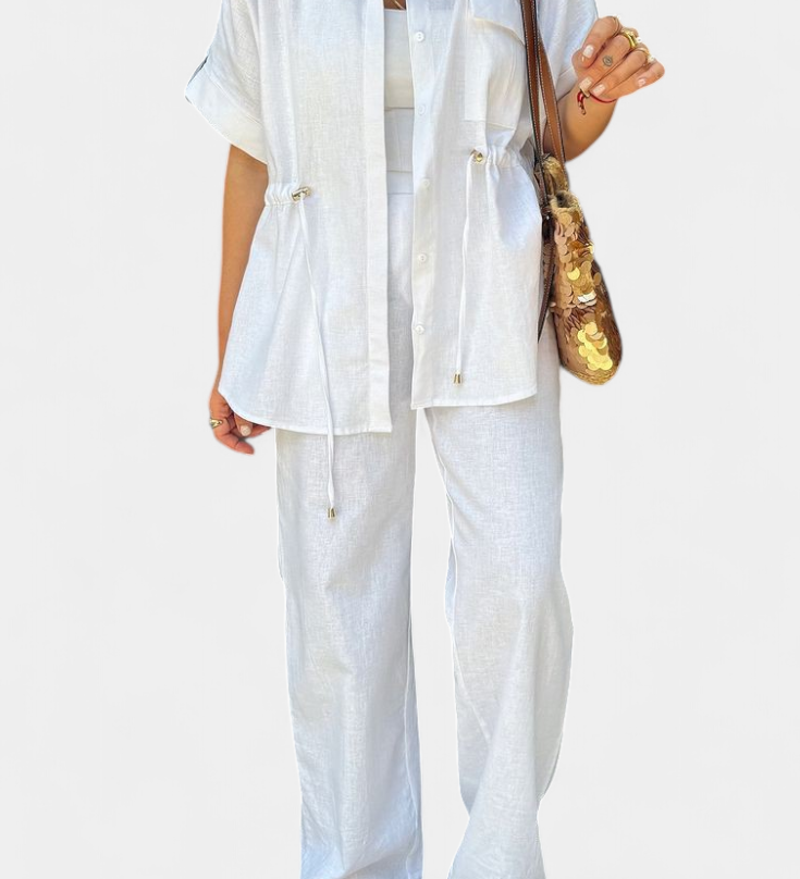 Conjunto Relaxed de Camisa y Pantalones de Algodón y Lino Lani