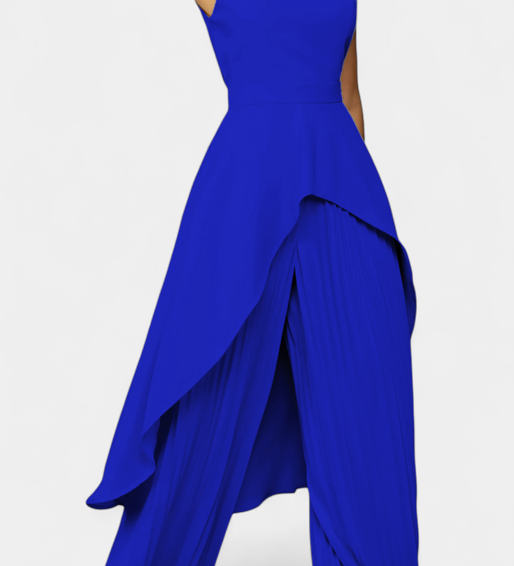 Paola - Asymmetric Set with Pleated Trousers