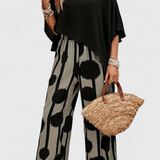 Aleida Conjunto Asimétrico con Top y Pantalón Estampado