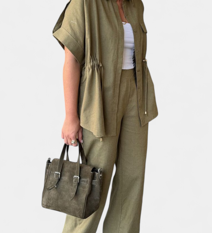 Conjunto Relaxed de Camisa y Pantalones de Algodón y Lino Lani