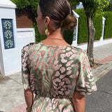 Higinia™ | Vestido Midi Estampado en Tonos Cobre