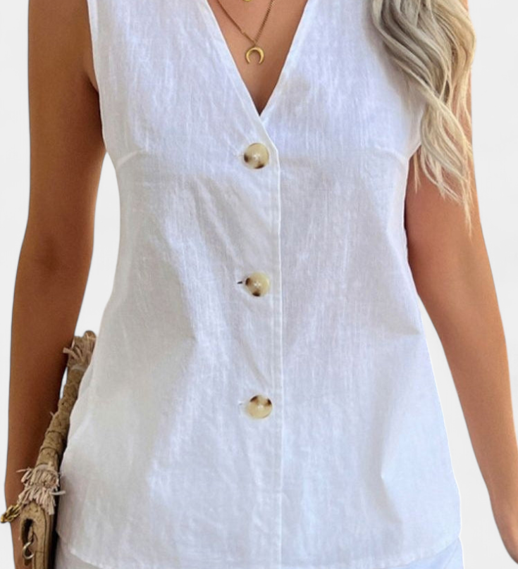 Loren Relaxed-Fit Sleeveless Linen Set