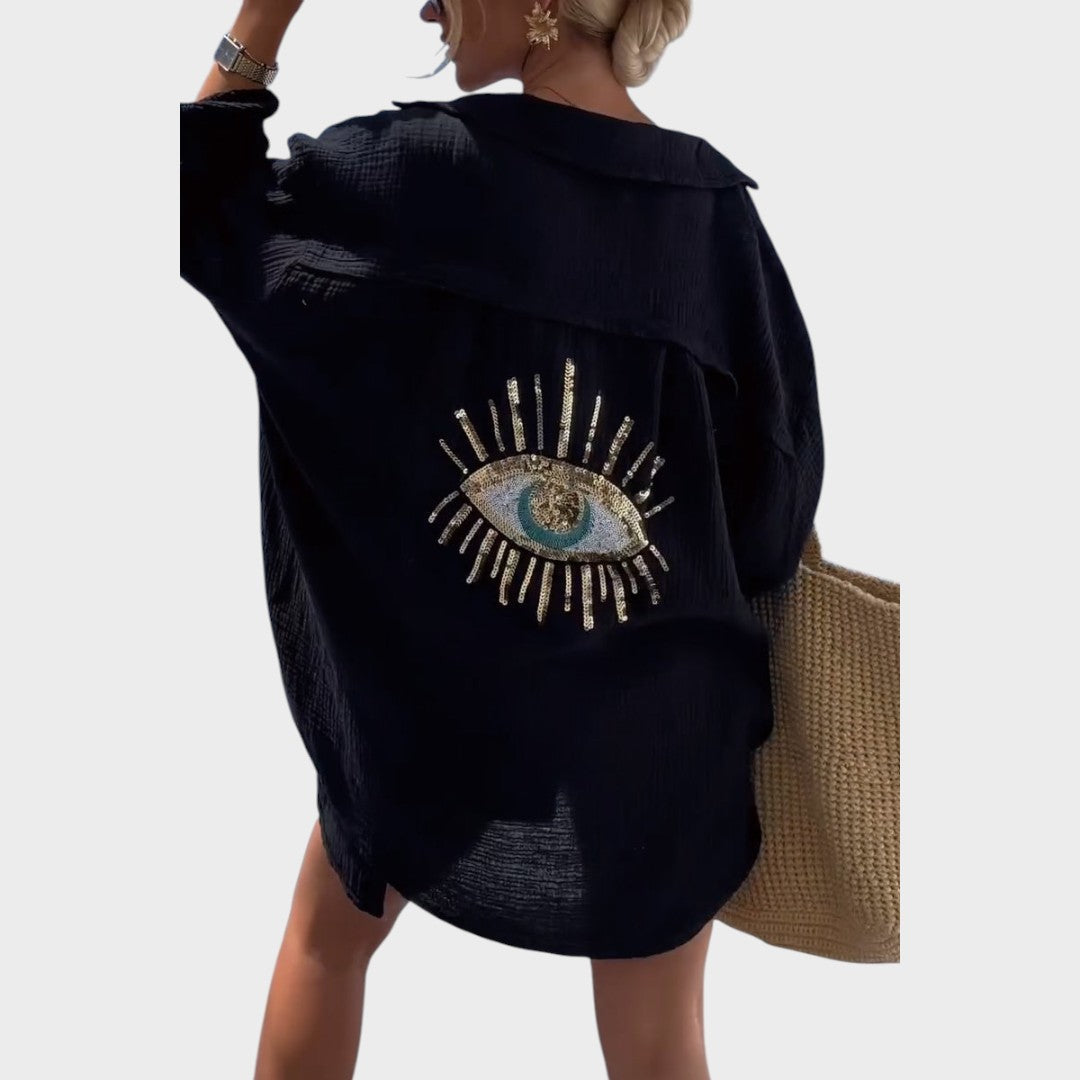 Selena | Camisa Bordada Con Detalles Brillantes