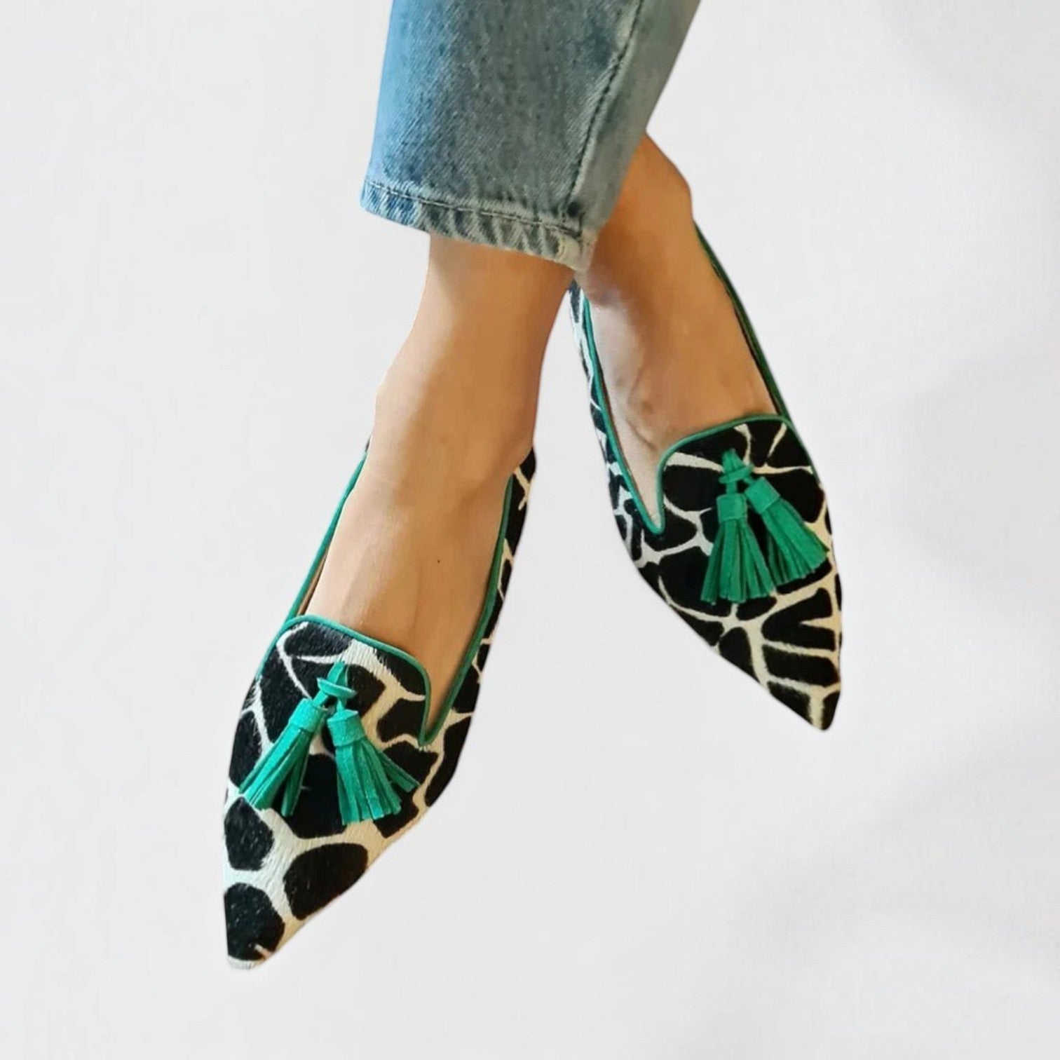 Laura | Mocasines de Leopardo con Borlas