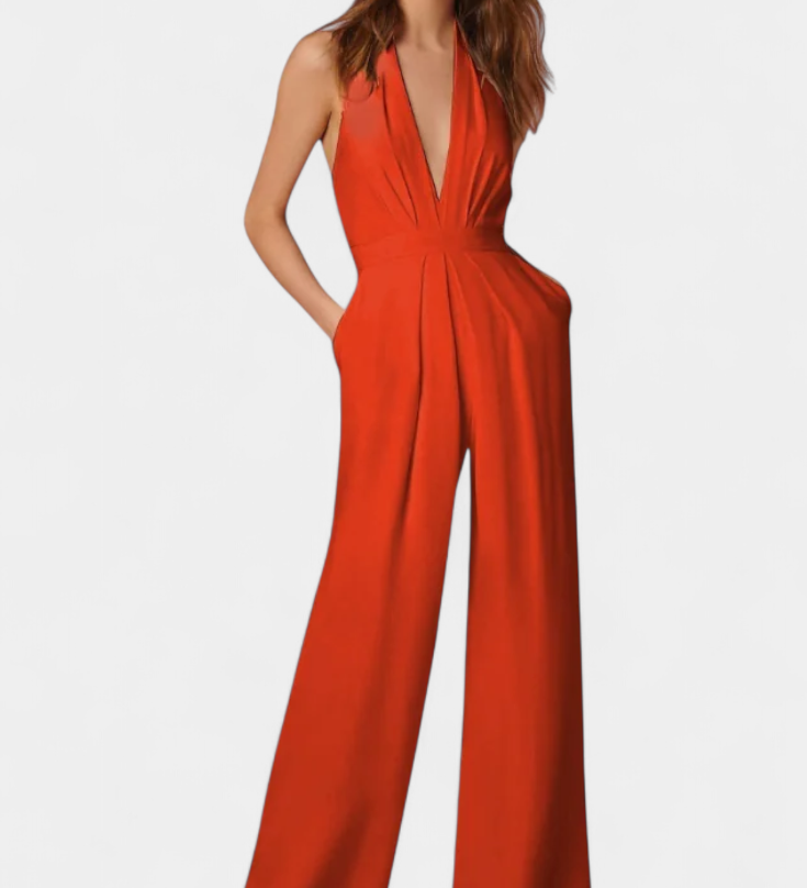 Lightweight Elegant Lilac Wide-Leg Jumpsuit