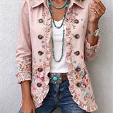Araceli | Chaqueta Floral con Volantes y Botones