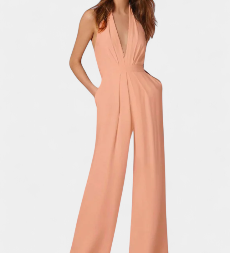 Lightweight Elegant Lilac Wide-Leg Jumpsuit
