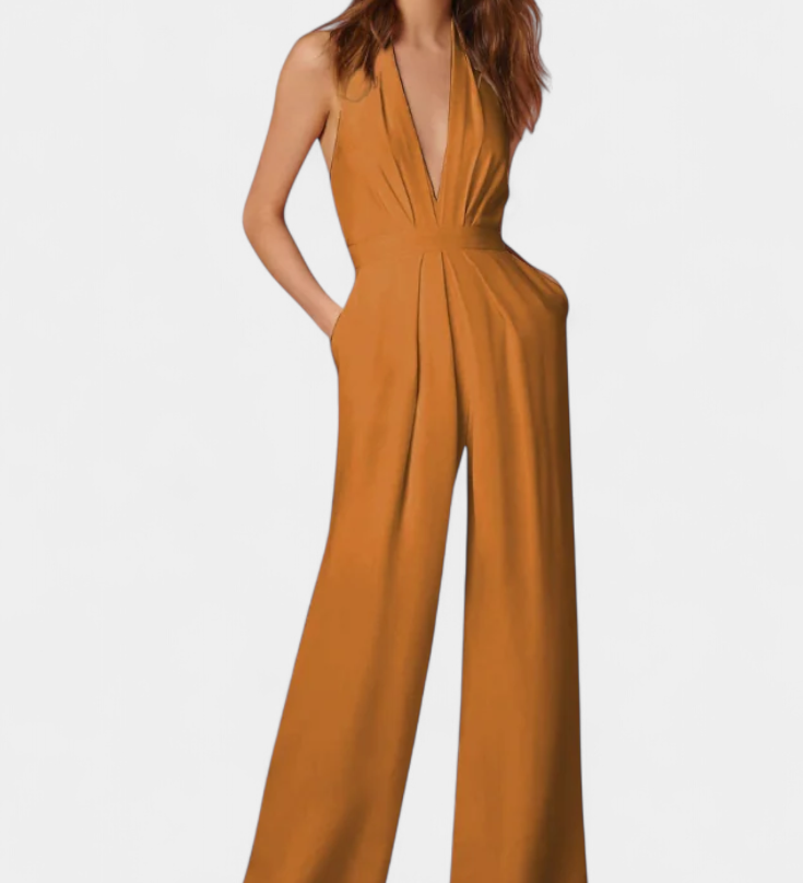 Lightweight Elegant Lilac Wide-Leg Jumpsuit