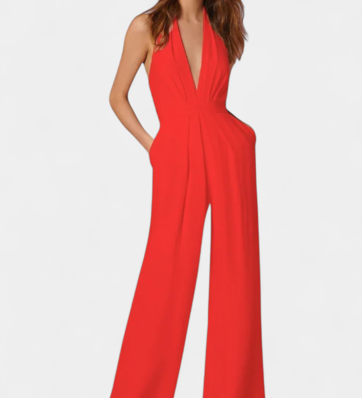 Lightweight Elegant Lilac Wide-Leg Jumpsuit