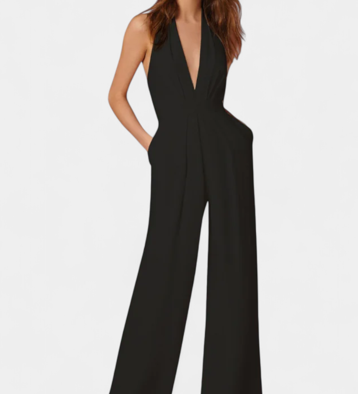 Lightweight Elegant Lilac Wide-Leg Jumpsuit