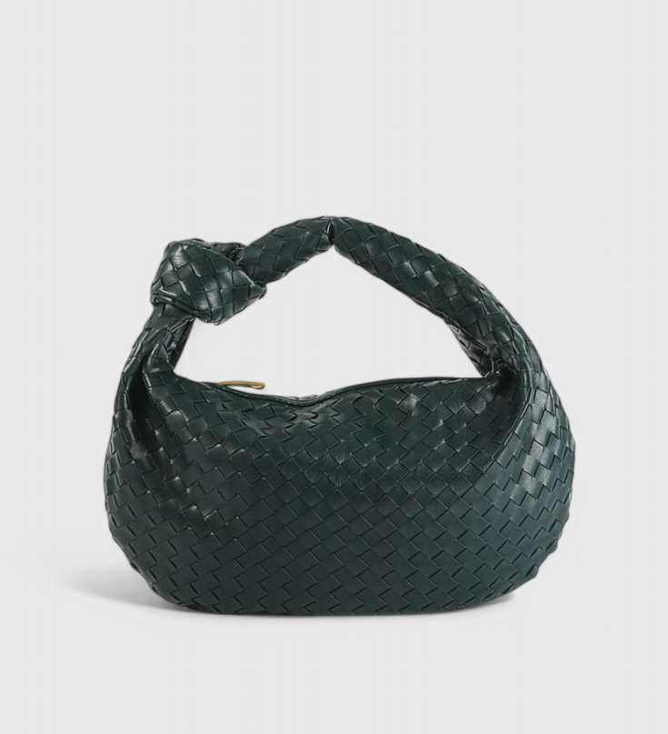 Sage Medium Woven Shoulder Bag