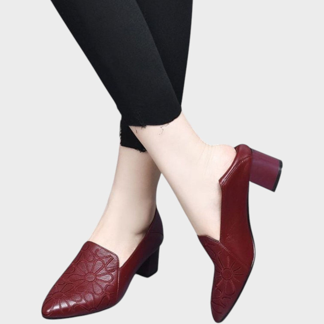 Elena | Zapatos de Cuero Con Bardados